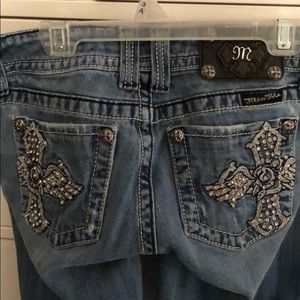 Miss Me boot cut jeans in size 26, light wash